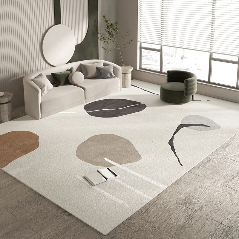 Simple Colorblock Rug Morandi Color Area Rug Polyester Easy Care Carpet for Bedroom