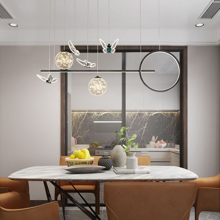 Modern Pendant Lighting Geometric Chandelier Light Metal 8 Light Island Lighting