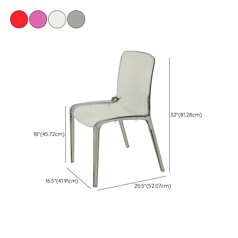 Modern Plastic Dining Chair Modern Low Back Stacking Armless Chair