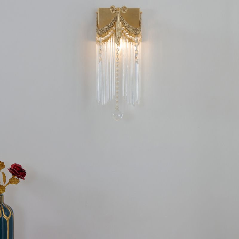 Modern Crystal Shade Wall Lighting Fixtures Gold Wall Lamp for Bedroom
