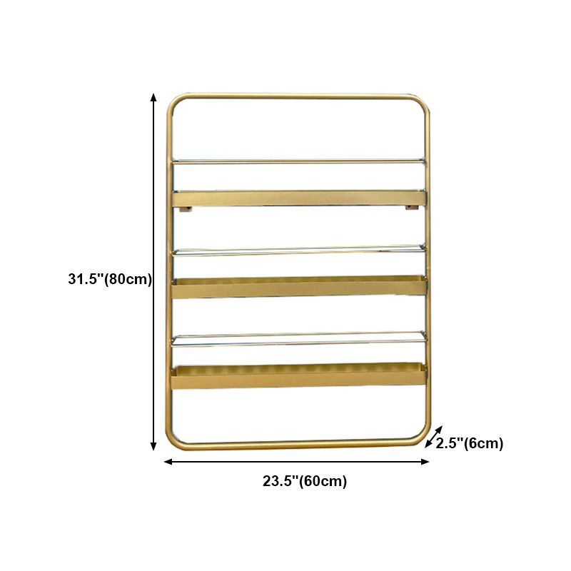 Metal Floating Bookcase Gold Color Wall Mounted Shelf for Home Office