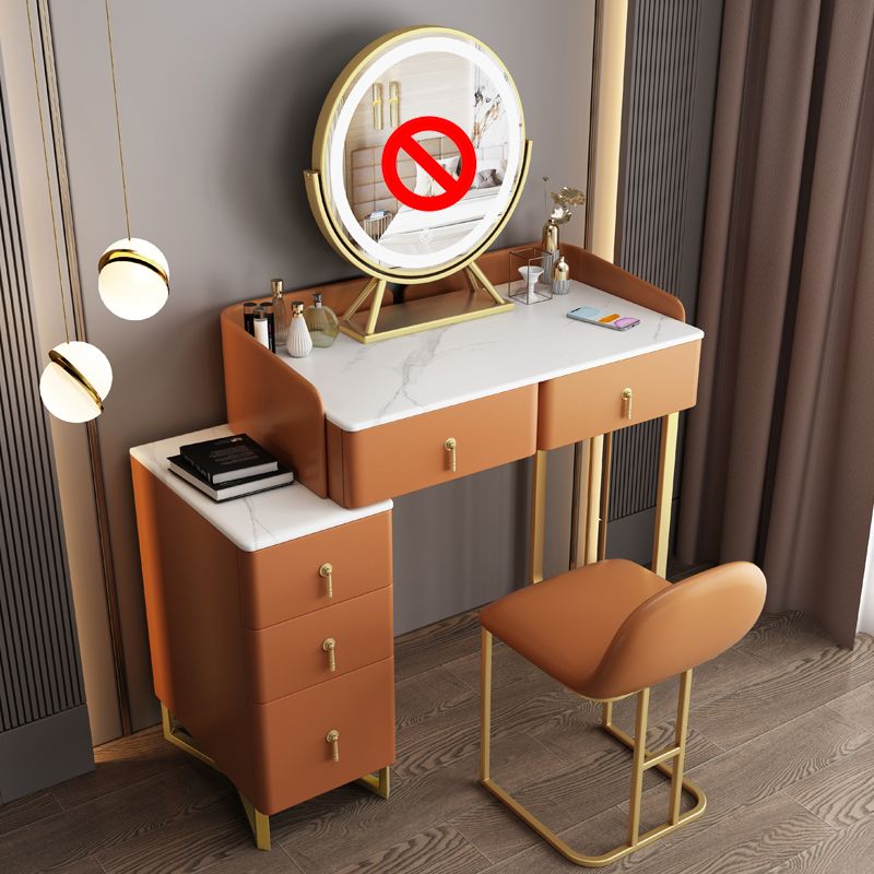 Contemporary Make-up Vanity Solid Wood 4 Drawer Vanity Dressing Table