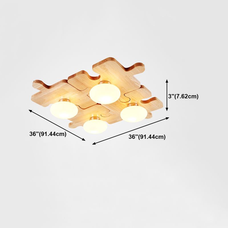 Luz moderna de techo montado en el techo Luz de techo de madera nórdica