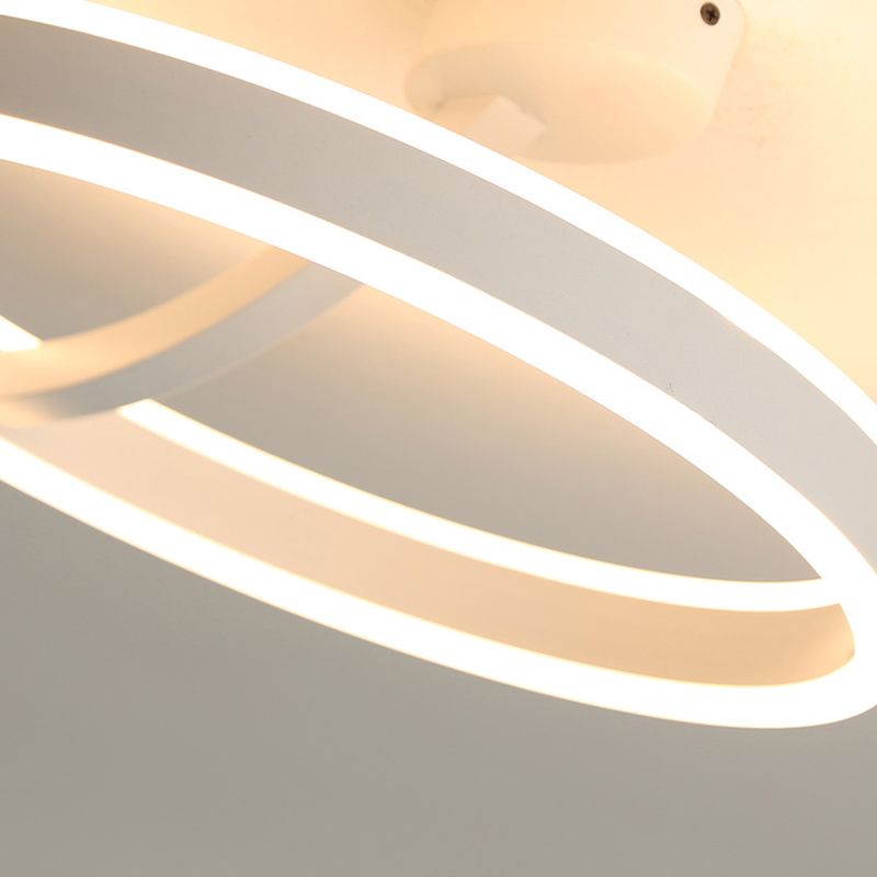 Aluminium Linear LED Semi Flush Mount in Modern Simplicity Acrylic 2-Light Ceiling Light for Bedroom