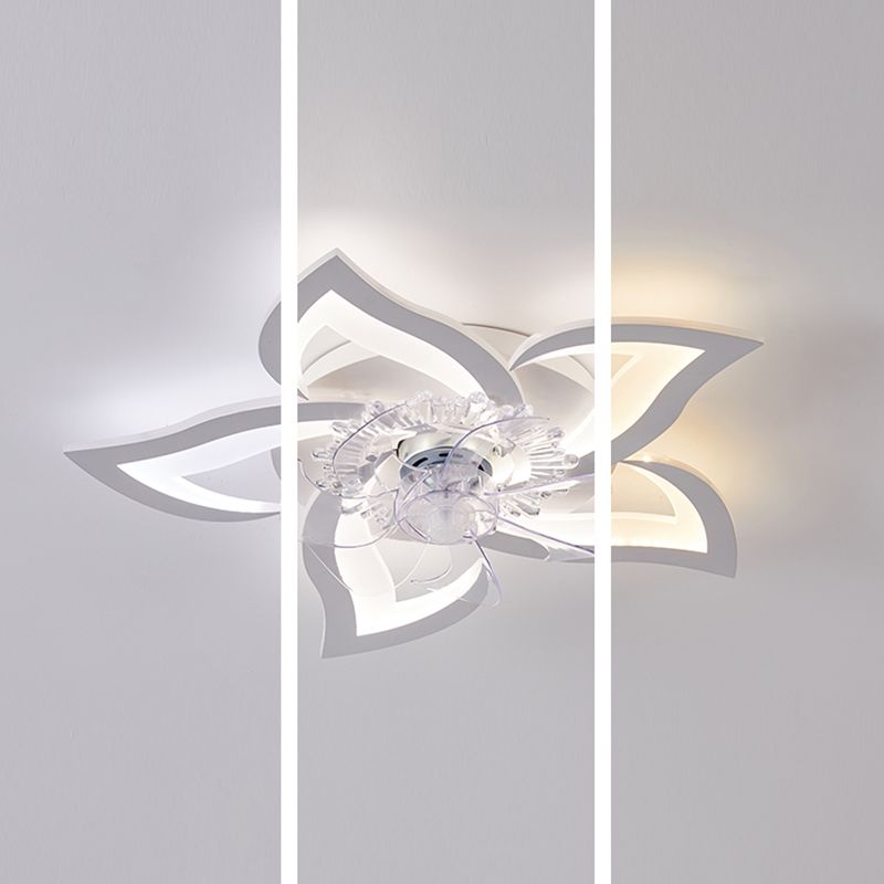 Luce a ventola del soffitto in metallo nordico illuminazione a filo a filo multipla con lama della ventola di plastica
