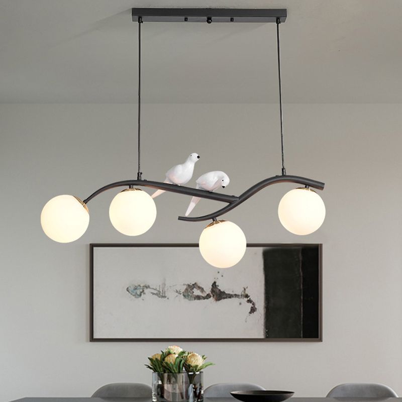 Contemporary Glass Island Lighting Fixture Creative Hanging Light for Dining Room