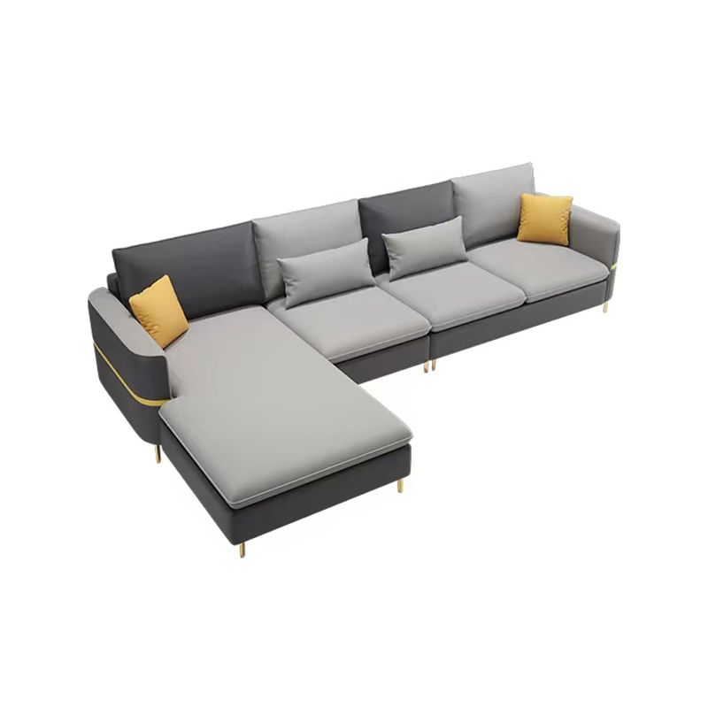 35.43 " H Faux Leather Square Arm Sofa & Chaise for Living Room