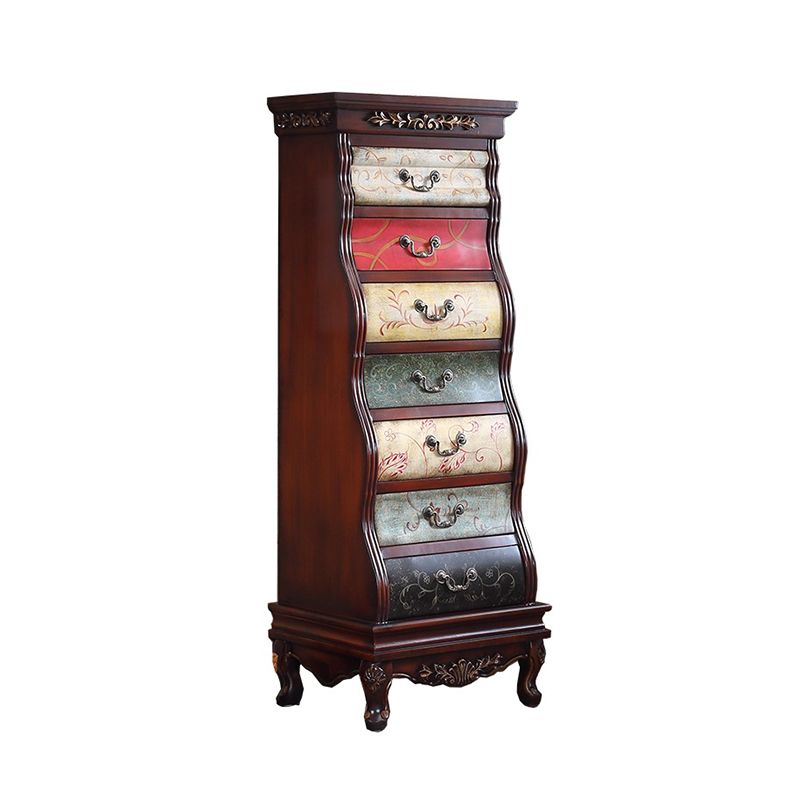 Traditional Birch Lingerie Chest Vertical Storage Chest Dresser for Home
