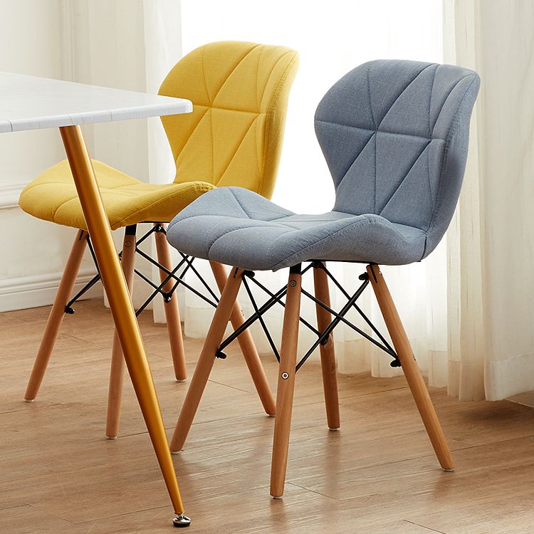 Modern Indoor-Outdoor Wood Chair Dining Room Armless Wingback Side Chair