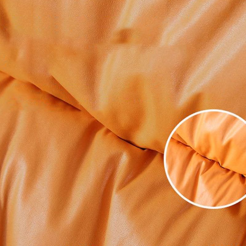 Orange Modern Rocking Chair Removable Cushions Rocker Chair with Ottoman