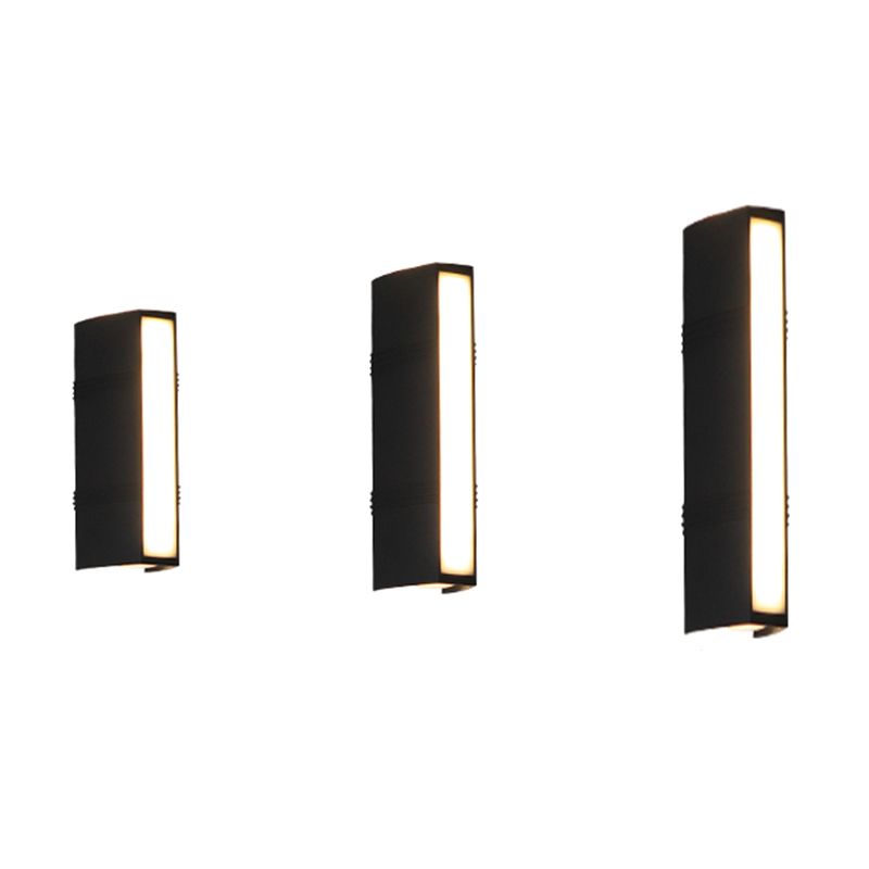 Simple Wall Sconce Rectangle Outdoor Sconce Light Fixture in Black