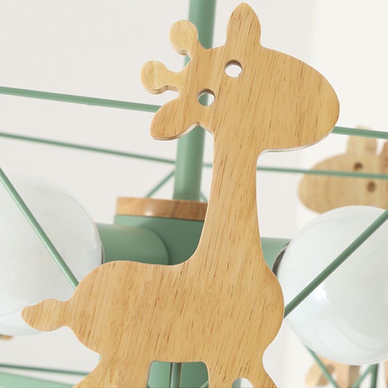 5-Light Spherical Branch Hanging Pendant Modern Macaron Style Metal Hanging Lighting