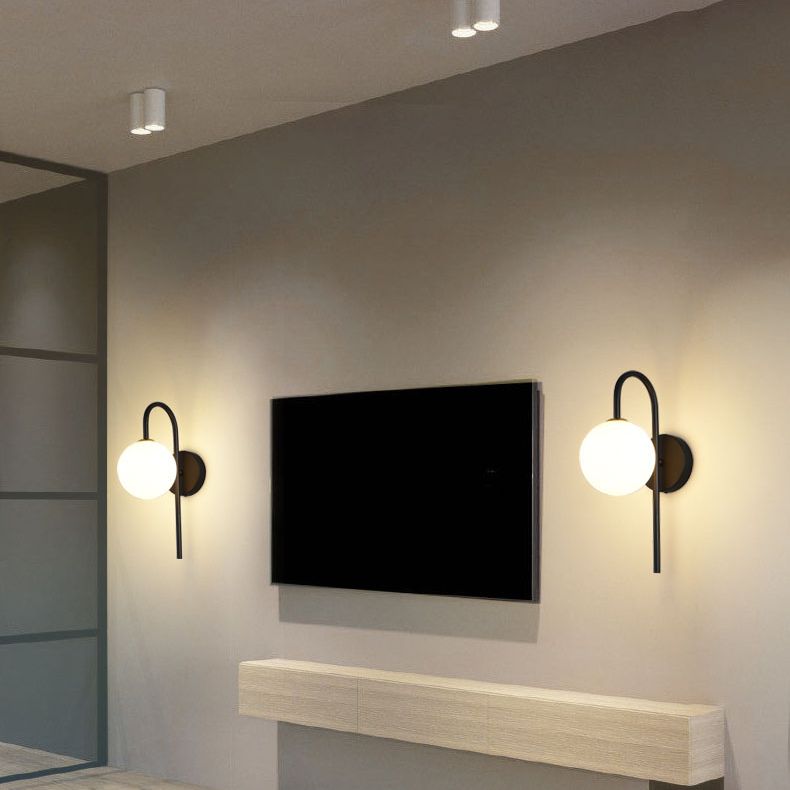 Iluminación de pared de cuello de vidrio de vidrio Lucinación de pared de estilo nórdico lámpara de luz para dormitorio para dormitorio