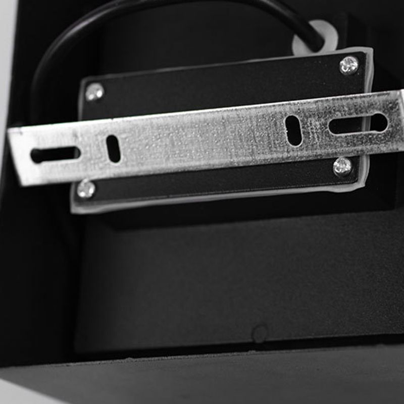 Modern Metal Wall Sconce Square Shape Wall Light with Plastic Shade for Living Room