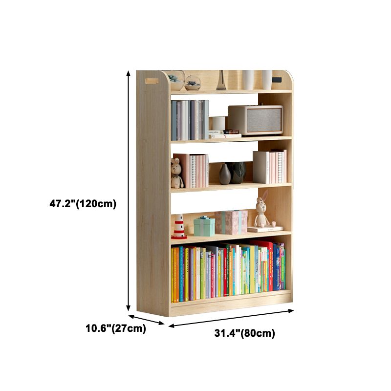 10.6" D Solid Wood Bookshelf Modern Open Storage Bookcase with Multi Shelves