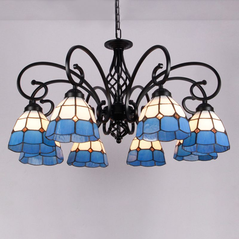 Lumo floreale vintage Luce artigianale in vetro artigianale per la sala