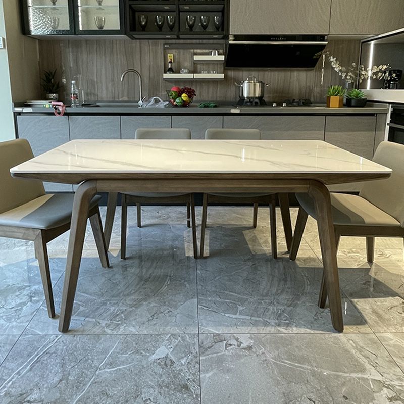 Ash Wood Frame Dinette Table Modern Rectangle Dining Table for Home