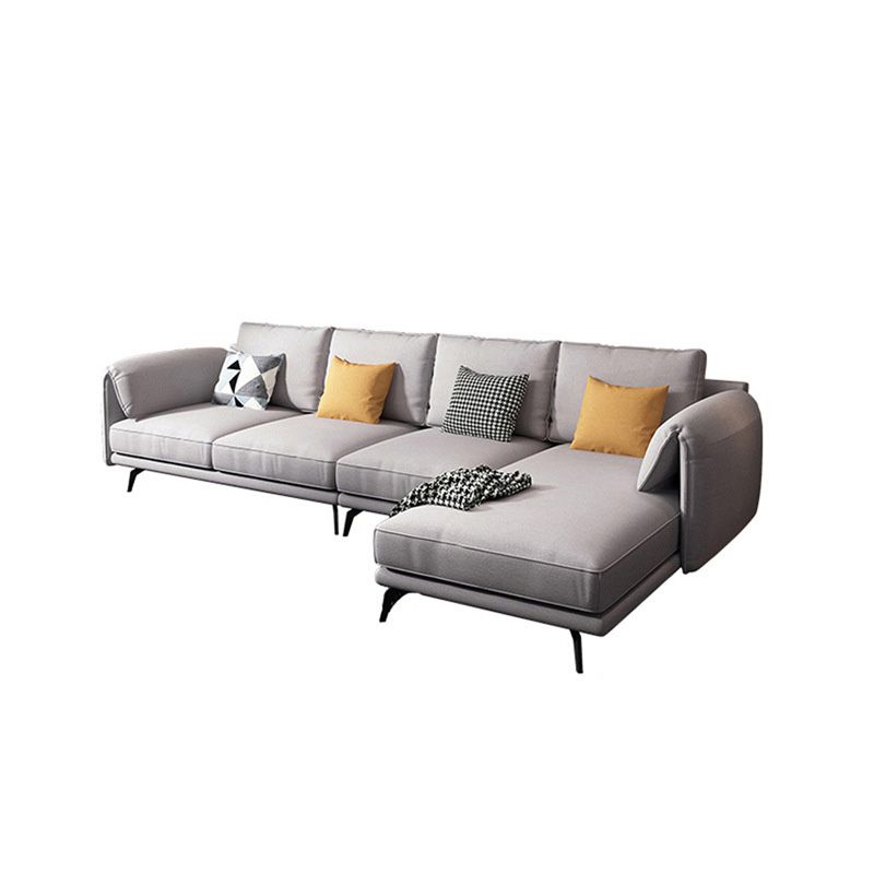 67" Wide Scandinavian Sectional Sofa Light-grey Sleeper Sectional