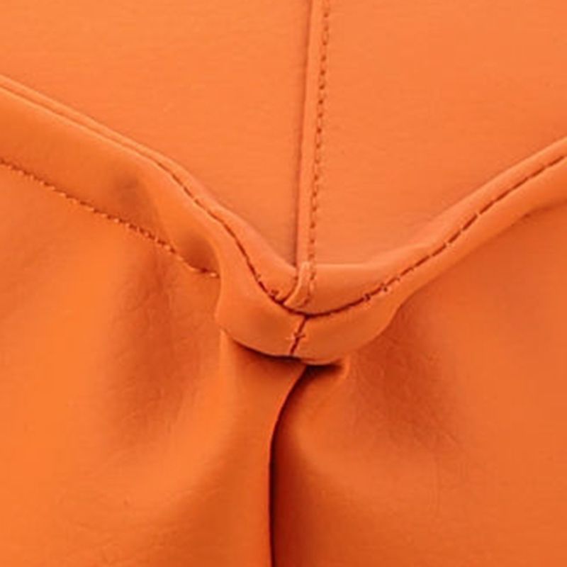 Modern Pouf Ottoman Leather Upholstered Solid Color Tear Resistant Square Ottoman