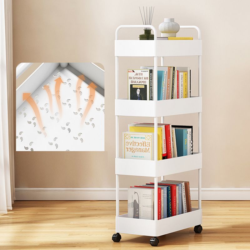 Modern Plastic Bookshelf Pure White Etagere Open Shelf Bookcase