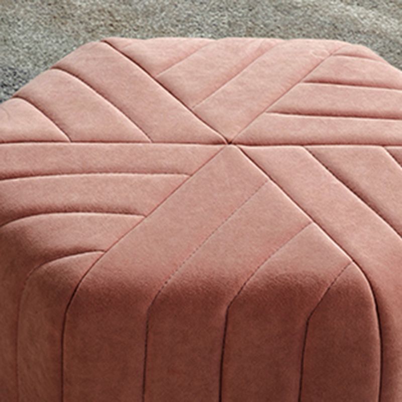 Solid Color Plush Footstool Modern Simple Hexagon Padded Foot Stool