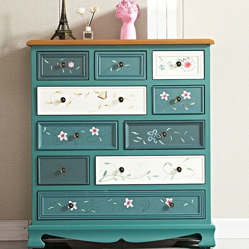 Nautical Bedroom Storage Chest 14.5" Wooden Chest with 10 Drawers
