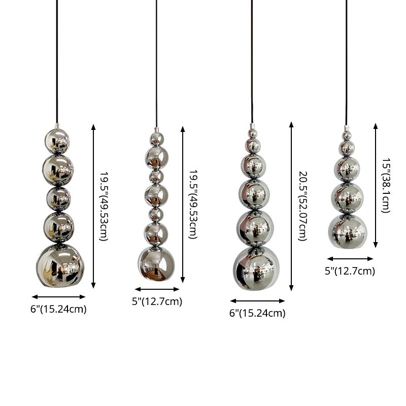 Luz de colgante de plateado Novela novedosa posmoderna 1 luces de suspensión de metal lámpara de luz