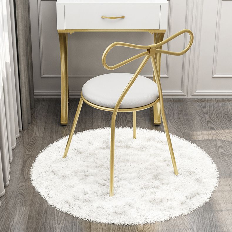 Faux Leather Side Chair Nordic Design Open Back Dining Side Chair