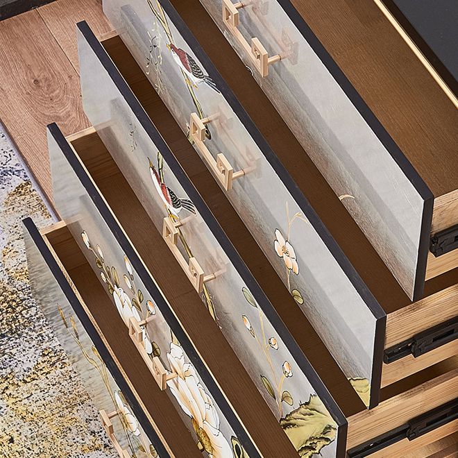 Traditional Storage Chest Solid Wood Dresser with 5 Drawers , 15.6 Inch Width