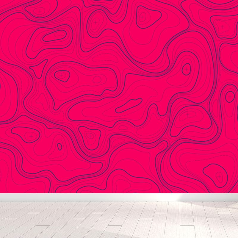 Giant Contemporary Mural Decal in Pastel Color Abstract Wall Art, Custom Printed