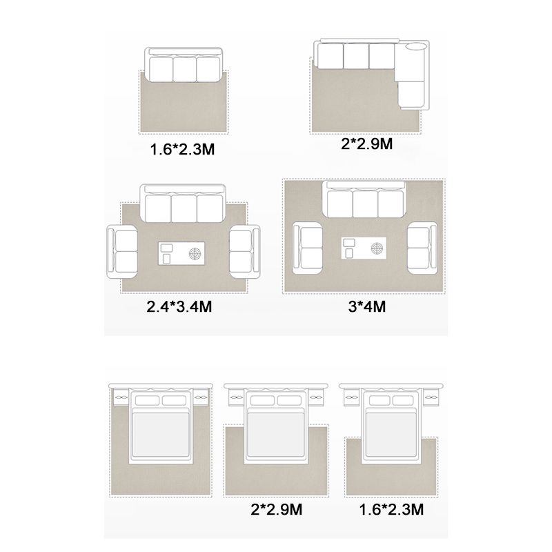 Khaki Modern Carpet Geometric Pattern Polyester Area Rug Easy Care Rug for Home Decor