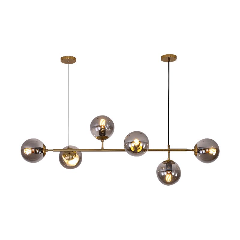 Modern Creative Style Pendant Lamp 6-Light Round Glass Island Light Fixture