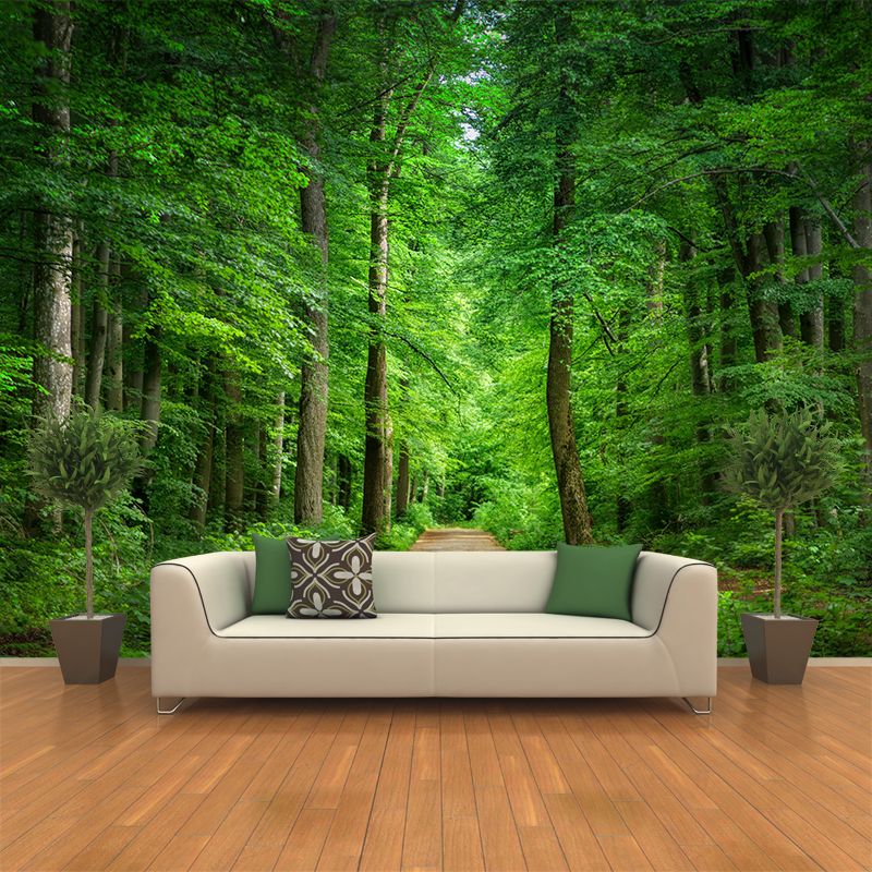 Soft Color Moisture Resistant Forest Mural Wallpaper Wall Covering