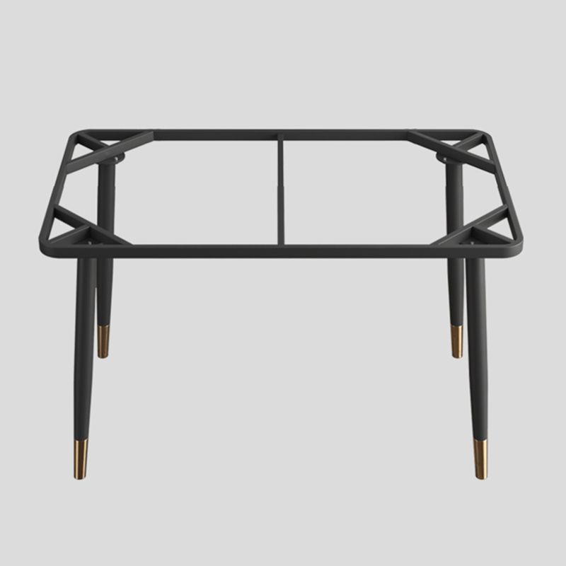 Contemporary Rectangular Stone Dining Table with 4 Steel Foot
