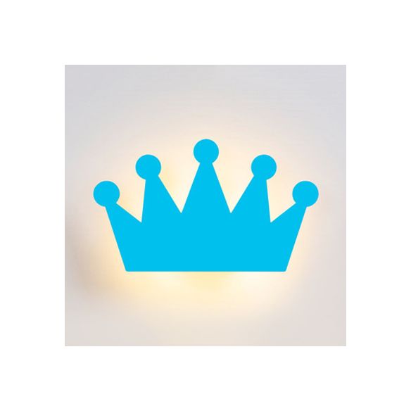 Mooie cartoon kroon wandmuur licht houten energiebesparende ledwand sconce voor kinderslaapkamer