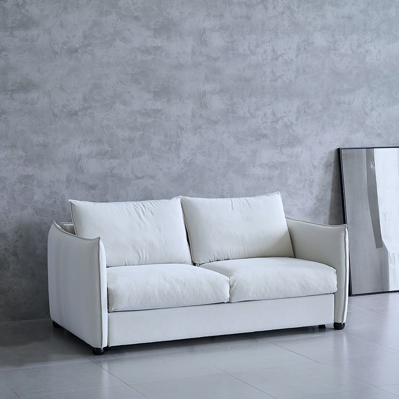 Scandinavian Stain-resistant Sofa Bed Faux Leather Sleeper Sofa