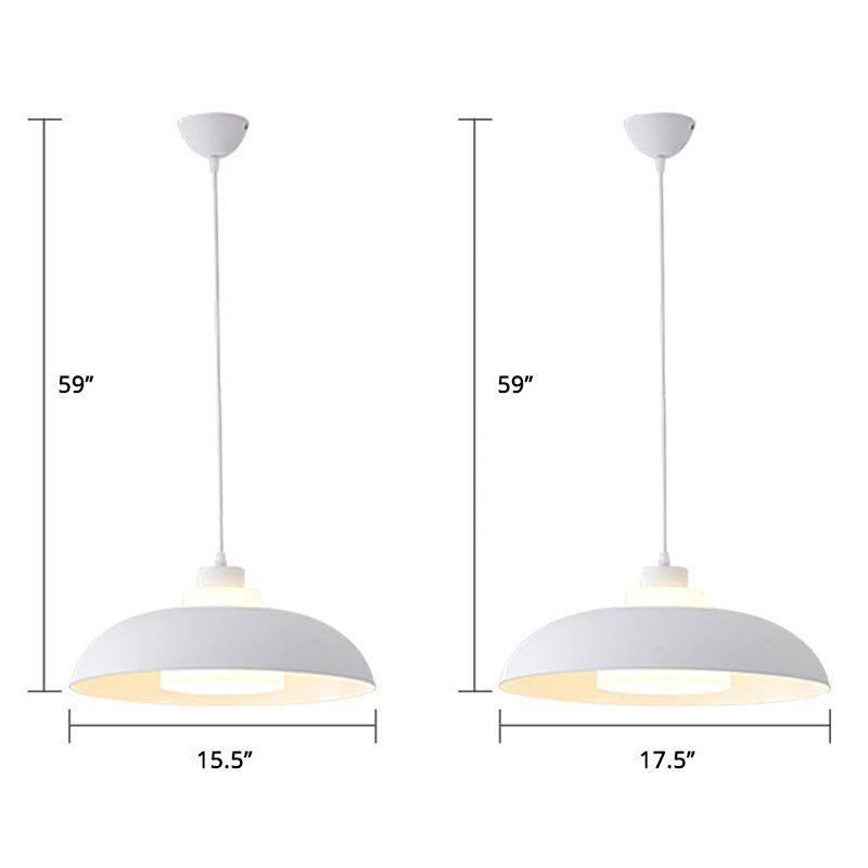 Bol en aluminium plafonnier pendrier léger macaron à la lampe à bulbe unique avec insert de l'ombre acrylique