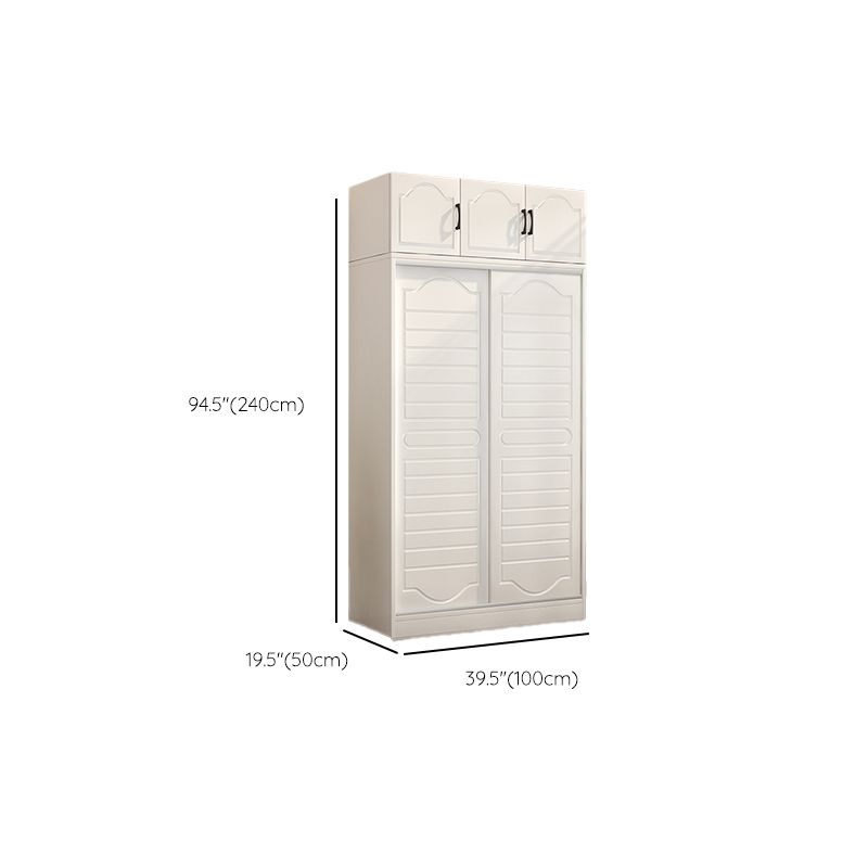 Modern White Wood Frame Wardrobe Freestanding Wardrobe with Soft Close Doors