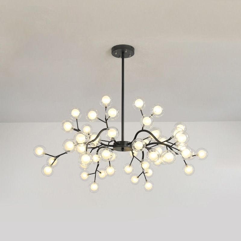 Modern Branch-Like Wireframe Chandelier Metal Living Room LED Hanging Light Fixture