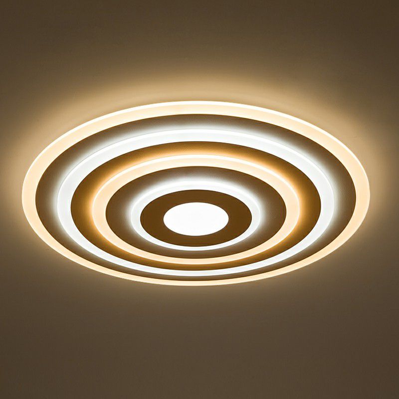 Weiße Konzentrische Runde Flushmount Einfache Stil Acryl LED Flush Ceiling Licht für Schlafzimmer