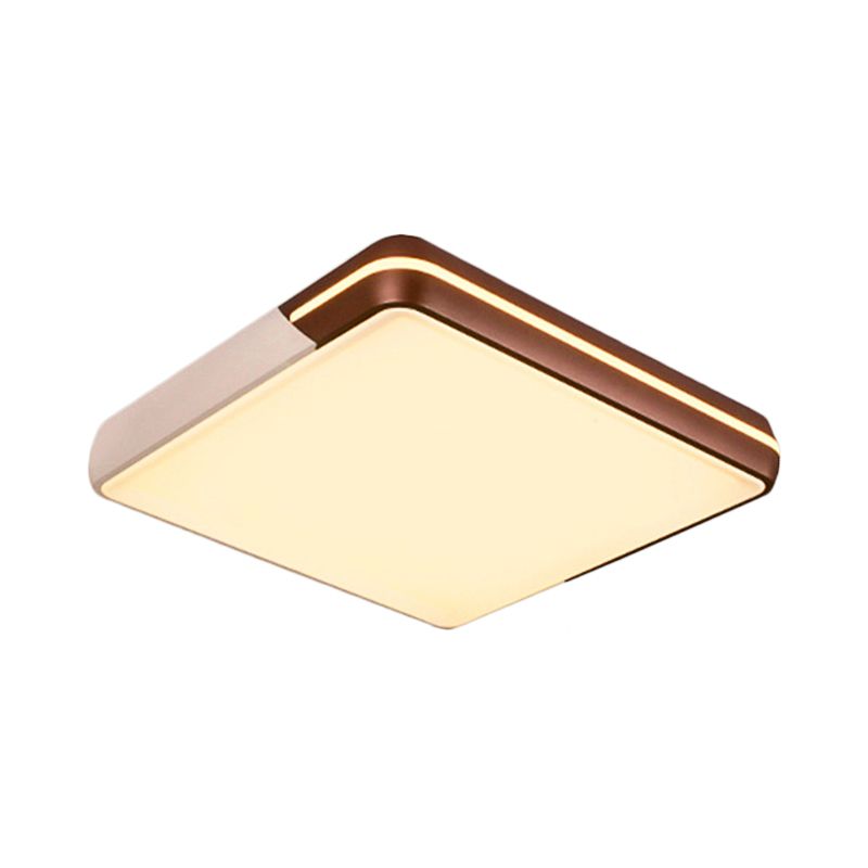 Minimalist Rectangular LED Flush Mount Light 19"/23"/25.5" W Acrylic Living Room Ceiling Lamp in Warm/White Light