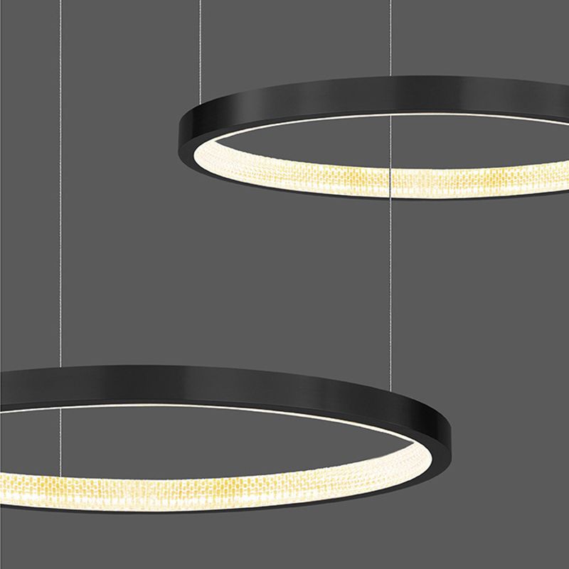 Round Chandelier Light Fixtures Modern Multi-Tier Suspension Pendant Lamps