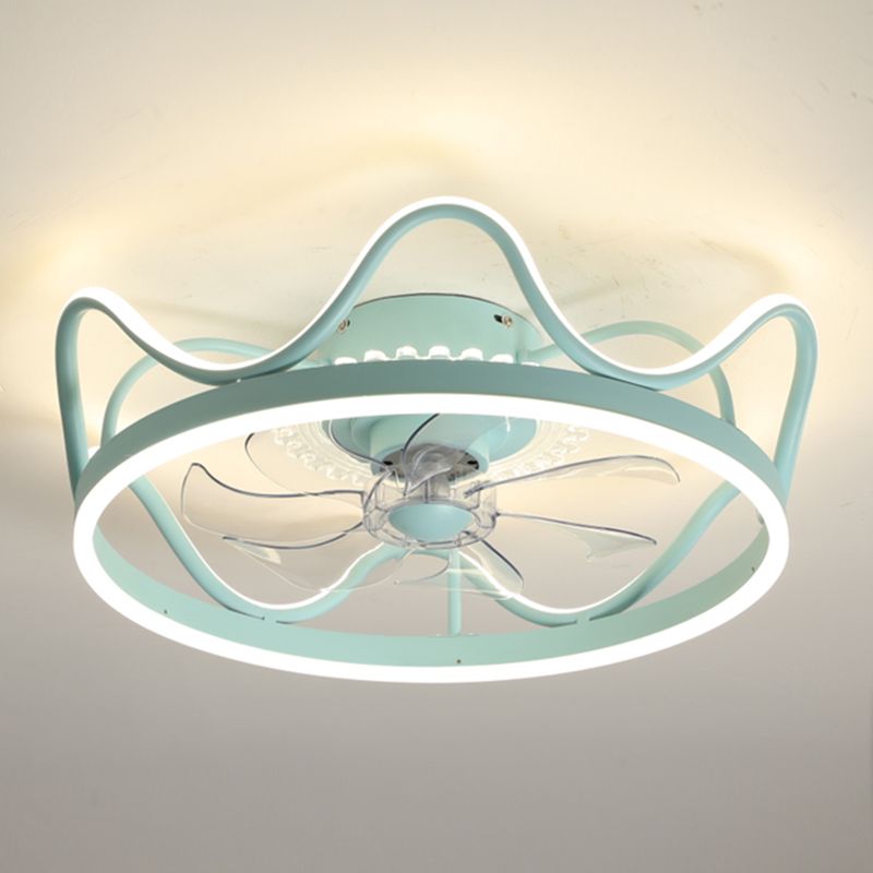 Plafond LED circulaire lampe à fans élégant nordique métal