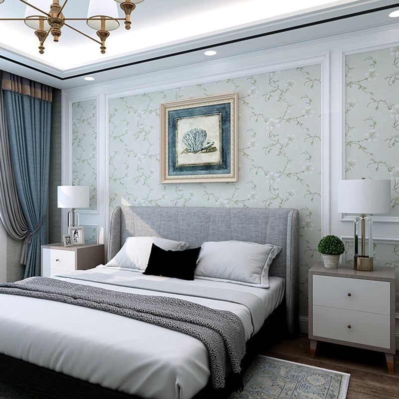 Rural Lily Flower Wallpaper Roll Soft Color Moisture Resistant Wall Decor for Home