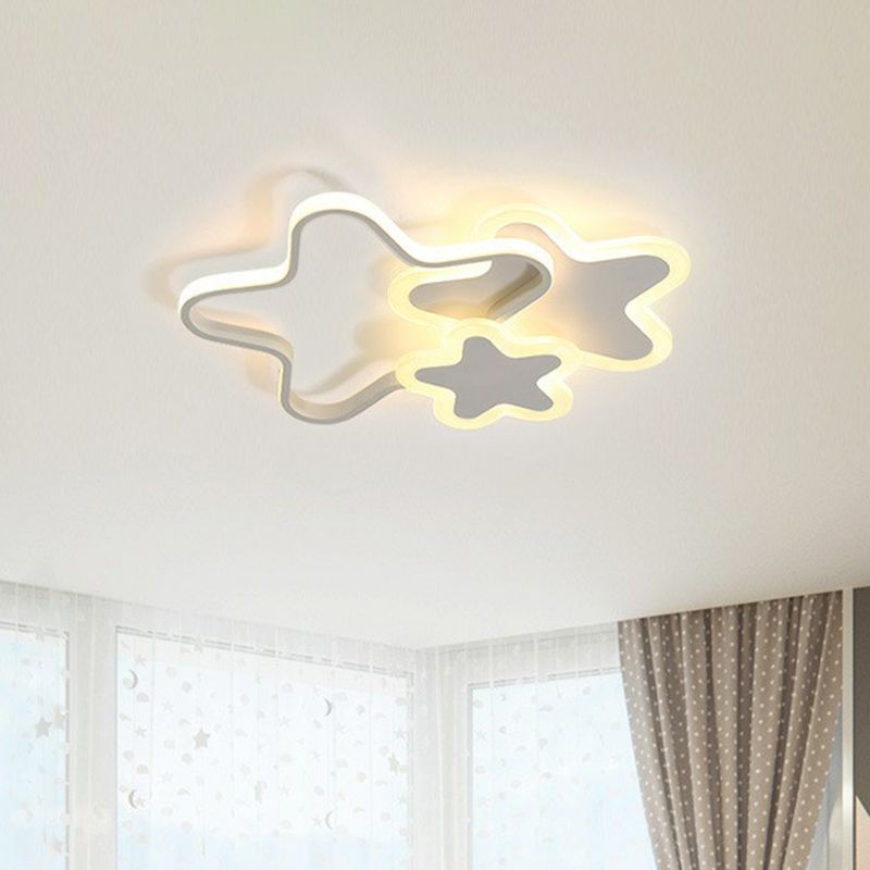 Acrylic Star LED Flush Mount Lighting Nordic Style Kids Bedroom Flush Mount Ceiling Light