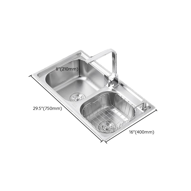 Dirt Resistant Kitchen Double Sink Stainless Steel Drop-In Kitchen Sink