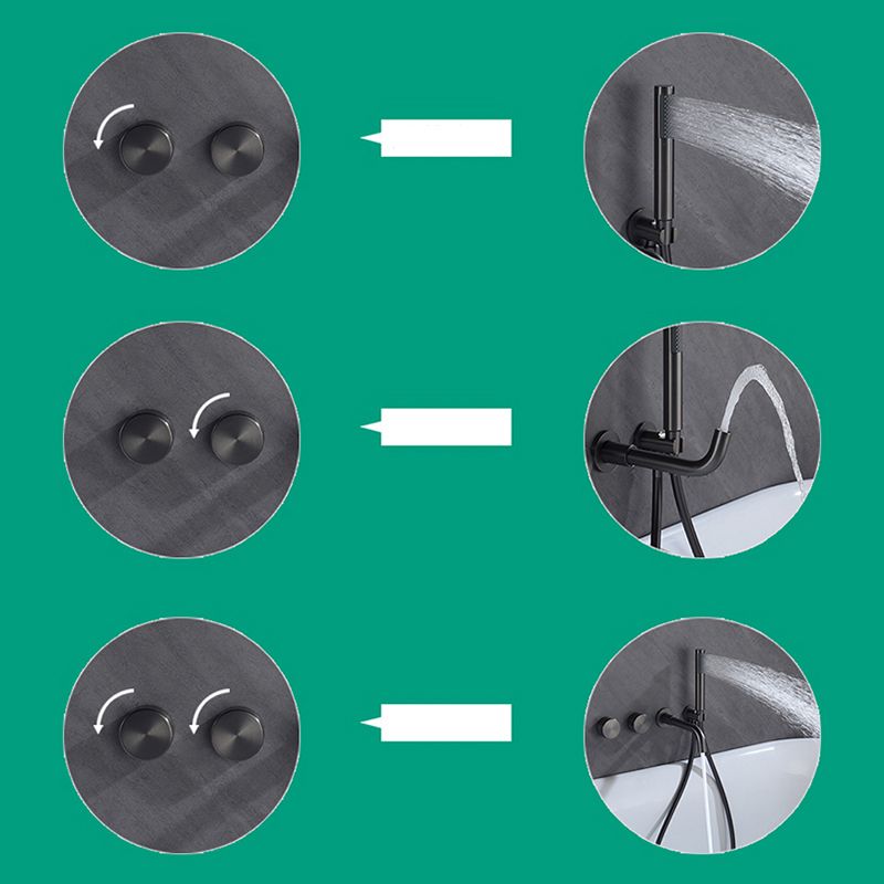 Modern Wall Mounted Metal Tub Filler Trim Low Arc Bathroom Faucet