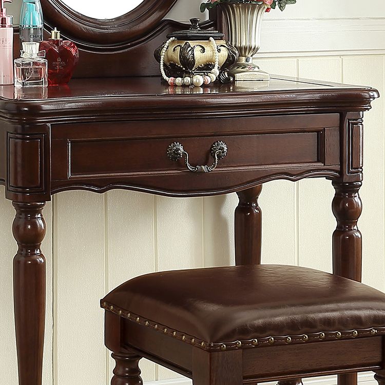 Traditional Rubberwood Bedroom Storage Box 3 Drawer Vanity Tables
