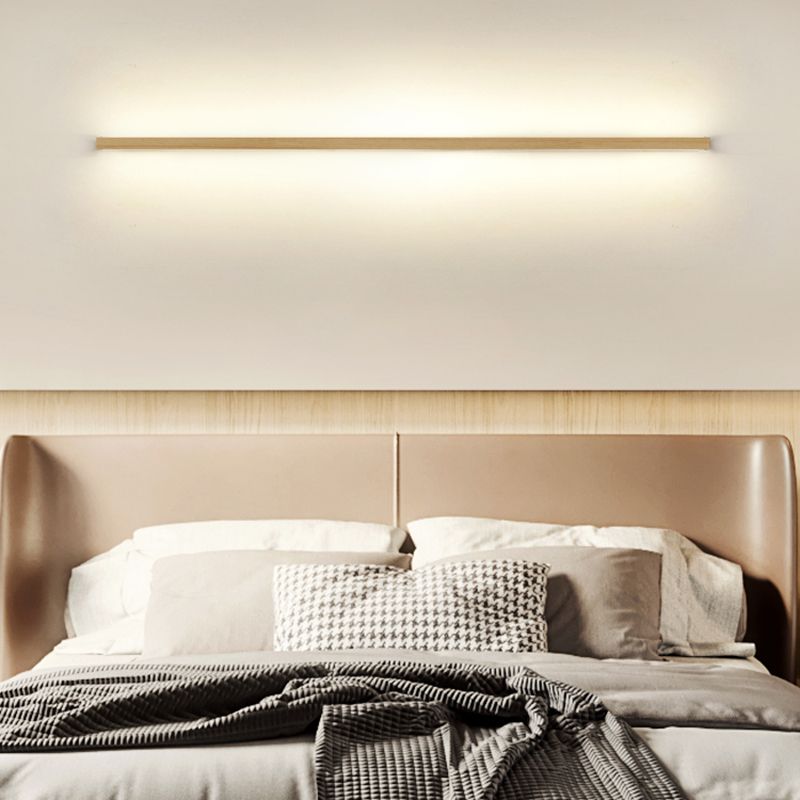 Modern Style Linear Shape Wall Sconce Wood Sconce Lighting for Bedroom