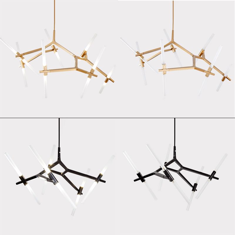 Radiation Chandelier Light Fixtures Modern Multi-Head Suspension Pendant Lamps for Living Room
